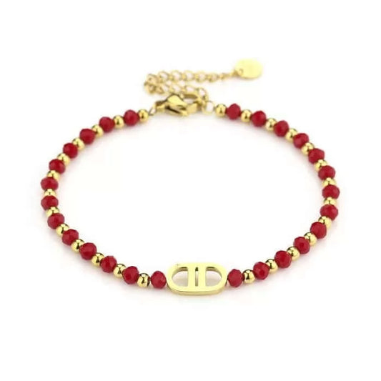 Armband kralen rood good life from Carhera Shop